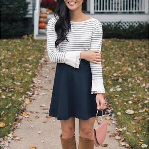 Calvin Klein Navy Blue Flounce Mini Skirt